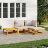 vidaXL Set mobilier grădină, perne gri deschis, 4 piese, lemn masiv 3155277