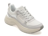 Pantofi sport SKECHERS albi, HAZEL 2, din piele ecologica