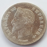 Franța 20 centimes 1866 A /Paris argint Napoleon lll, Europa