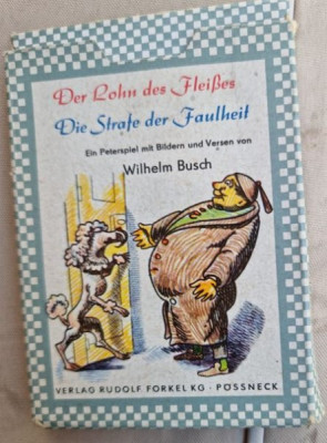 Der Lohn des Fleibes Die Strafe der Faulheit - Wilhelm Busch Kastenspiel Peterspiel foto