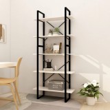 VidaXL Bibliotecă cu 5 rafturi, alb, 80x30x175 cm, lemn de pin
