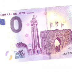 Bancnota souvenir Belgia 0 euro Museum Aan de Ijer Diksmuide 2018-1, UNC