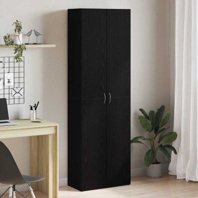 vidaXL Dulap de birou cu raft Stejar negru 60 x 32 x 190 Lemn compozit foto