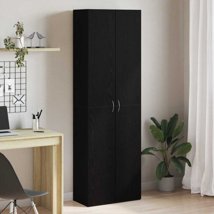 vidaXL Dulap de birou cu raft Stejar negru 60 x 32 x 190 Lemn compozit
