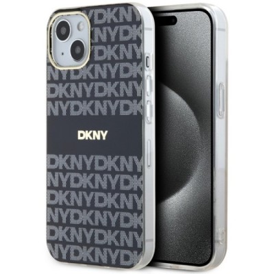 Husa iPhone 15 Plus - DKNY IML Mono &amp;amp; Stripe MagSafe (DKHMP15MHRHSEK) - Black foto