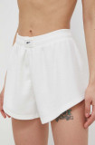 Reebok Classic pantaloni scurți femei, culoarea alb, uni, high waist HT7853-NONDYE
