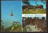 CPIB 25148 CARTE POSTALA - POIANA BRASOV, MOZAIC, TELECABINA, CABANA CRISTIANUL MARE, POSTAVARUL, CIRCULATA, 1979, STAMPILE, TIMBRU