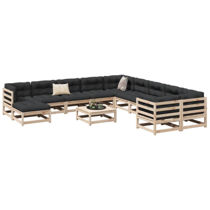 Gossi set canapele de gradina, 12 piese, lemn masiv de pin