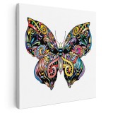 Tablou fluture stil Mandala, multicolor 1427 Tablou canvas pe panza CU RAMA 40x40 cm