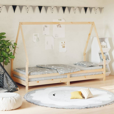 vidaXL Cadru pat pentru copii, 90x200 cm, lemn masiv de pin foto