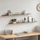Rafturi perete vidaXL, 2 buc, gri beton, 100x9x3 cm, MDF, decorative, capacitate 5 kg