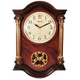 Ceas Perete Time Veranda Maro Auriu cu Pendula, Analogic, 60x40cm, Quartz, Cifre Arabe