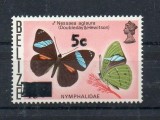Belize 1977 - Fluturi, supratipar nominal nou, neuzat