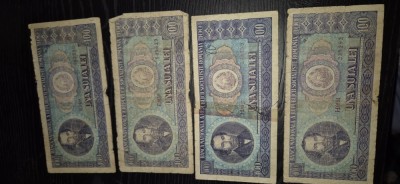 4 bancnote de 100 lei Romania foto
