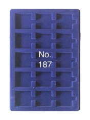 SAFE 187 Tava mare albastra pentru monede cu 15 locasuri de 50 mm