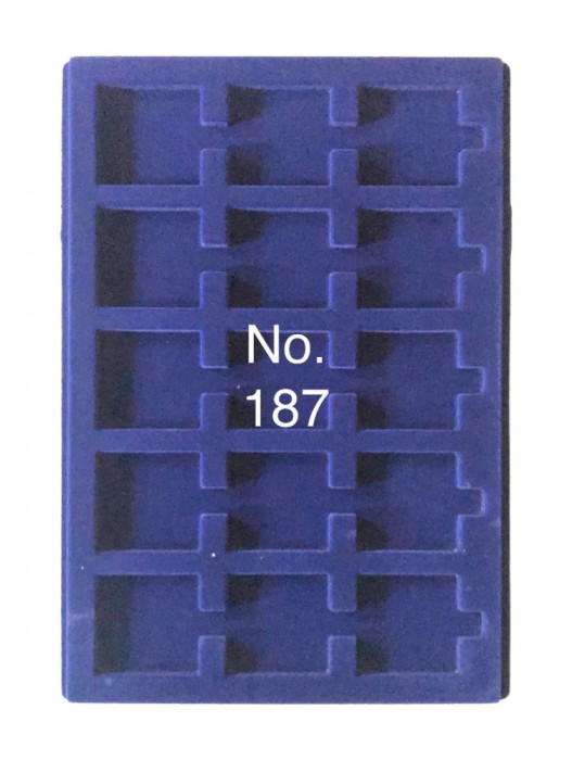 SAFE 187 Tava mare albastra pentru monede cu 15 locasuri de 50 mm