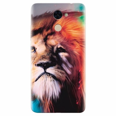 Husa silicon pentru Huawei Enjoy 7 Plus, Awesome Art Of Lion foto