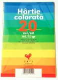 Hartie Colorata A4, 10 Culori, 80g, 20 Coli, BNB - Set Hartie Colorata pentru Lucru Manual