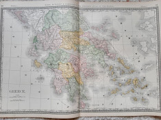 Harta a Greciei, tiparita in 1882 foto