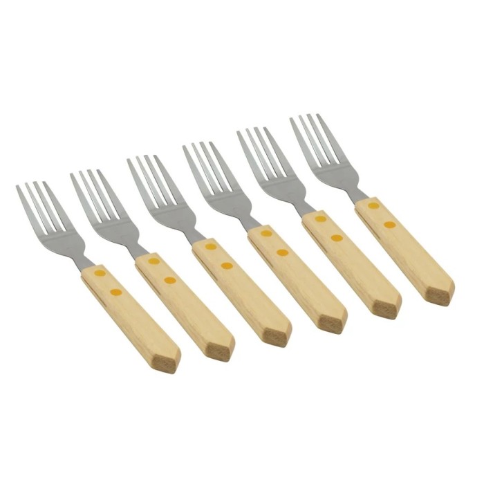 Set de furculite cu maner din lemn 6 bucati Handy KitchenServ