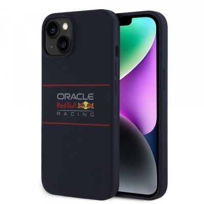 Husa MagSafe pentru Apple iPhone 14, Red Bull Racing, Horizontal Centered Logo, Bleumarin foto