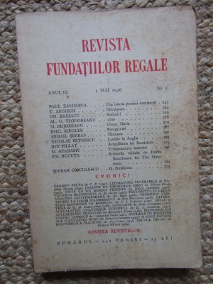Revista Fundatiilor Regale - Anul III 1 MAI 1936 Nr. 5 foto