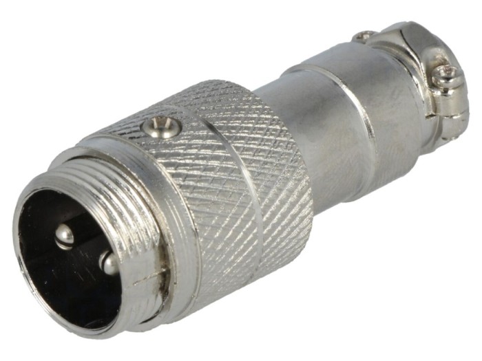 Conector mufă microfon tată 2 pini drept