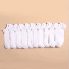 Set 10 perechi de sosete scurte pentru barbati, SS049, Alb, marime universala (39-42)