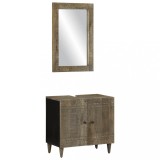 Gossi set mobilier de baie, 2 piese, lemn masiv de mango