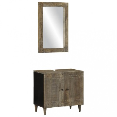 Gossi set mobilier de baie, 2 piese, lemn masiv de mango foto