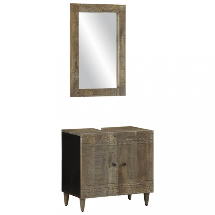 Gossi set mobilier de baie, 2 piese, lemn masiv de mango
