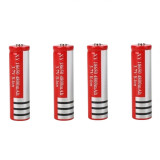 Set de 4 Acumulatori IdeallStore&reg;, GH 18650, 6800 mAh, 3.7 V, Li-ion, rosu