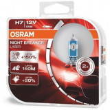 SET 2 BECURI 12V H7 55 W NIGHT BREAKER LASER +150, OSRAM