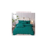 Cumpara ieftin Lenjerie de Lux cu Pliuri si Volan, 6 Piese pentru Pat Dublu - PUC149