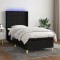 vidaXL Pat cu arcuri, saltea și LED, negru, 90x190 cm, textil 3138839