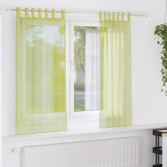 vidaXL Perdele din voile cu tablă 2 buc Verde măr 4102251