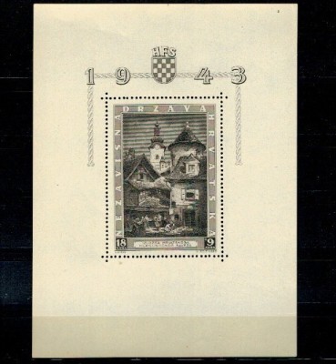 Croatia 1943 - Expo filatelic Zagreb, colita neuzata foto