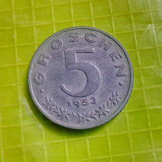 D632-Lot 386 Monede 5 Grosi Groschen Austria anii 1950-60-70-Vultur imperial.