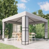 Cumpara ieftin Pavilion cu acoperiș dublu, alb, 3 x 3 m