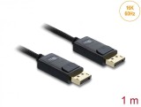 Cablu Coaxial DisplayPort 16K60Hz/8K120Hz/4K240Hz 80Gbps brodat 1m Negru, Delock 81671