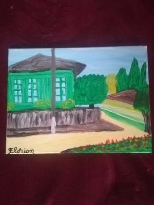 TABLOU PE PANZA CU SASIU NOU 30X40 CM PEISAJ PRET DOAR 20 LEI foto