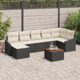 vidaXL Set Canapea de Grădină 8 pcs Negru, alb 55 x 55 x 37 cm