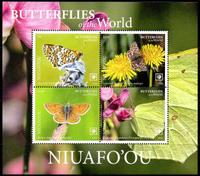 Niuafo`ou 2020, Fluturi, Flora, serie neuzata, MNH foto