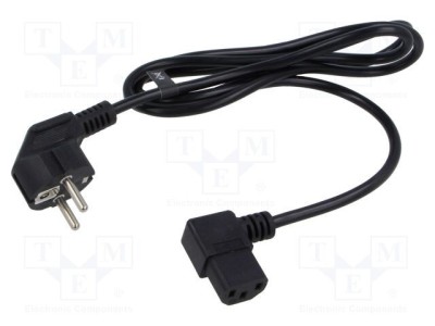 Cablu 3x0,75mm2 PVC 1,5m negru 10A 250V POS foto