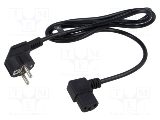 Cablu 3x0,75mm2 PVC 1,5m negru 10A 250V POS