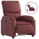 Cumpara ieftin Fotoliu rabatabil electric, rosu vin, piele ecologica