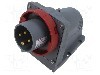 Conector alimentare AC, IEC 60309, IP67, 16A, 415V, 415V AC, 4 pini, AMPHENOL - 2CMA101174R1000