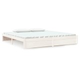 Cumpara ieftin Cadru de pat, alb, 200x200 cm, lemn masiv de pin