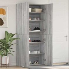 vidaXL Dulap pentru pantofi Gri 80 x 35.5 x 180 cm Lemn compozit