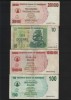 Set 4 bancnote Zimbabwe #3, Africa